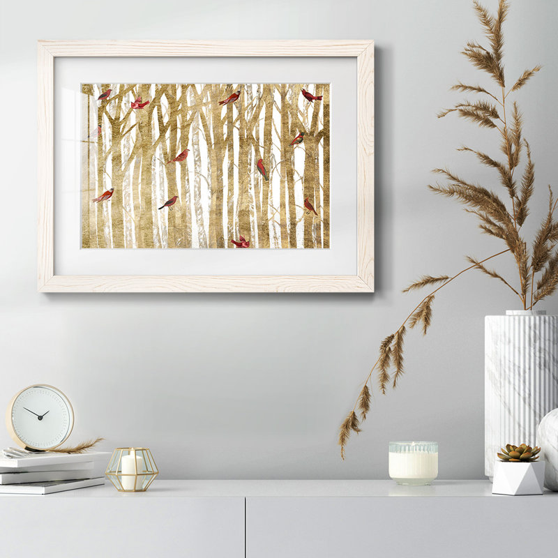 Red Bird Christmas Collection A - reproduction de cadre photo simple, Blanc, H 14 po x l 20 po x P 1,5 po