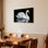 Cygne blanc sur fond noir, toile tendue, ensemble de 1
