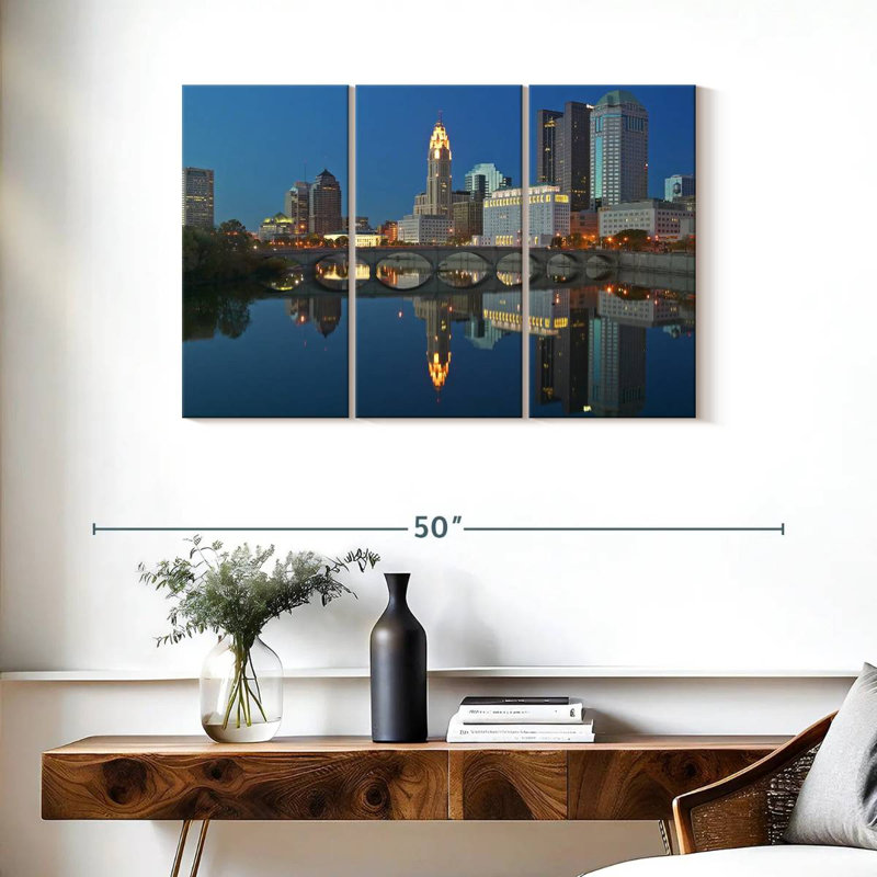 Columbus Twilight Reflection, 24" H x 38" W