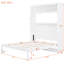 Grand lit blanc avec tablettes - pliable dans l'armoire, convient à la chambre d'amis, matelas confortable pour bureau à domicile, support