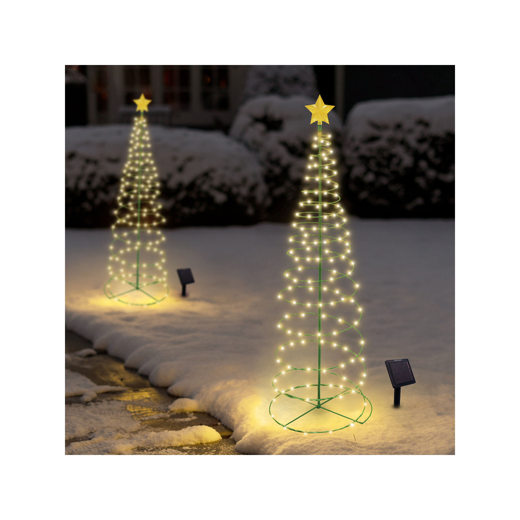 Christmas Tree Lighted Display, White/Yellow