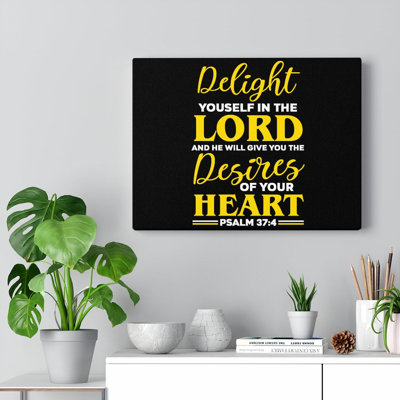 Desires Of Your Heart Psalm 37:4 - Wrapped Canvas Print