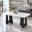 Table de salle à manger en faux marbre avec piètement géométrique-639103101