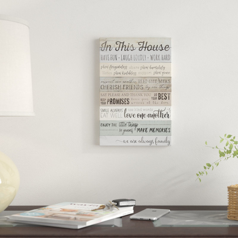 «In This House», reproduction d'impression sur toile tendue, H 26 po x l 18 po x P 1,5 po, Toile tendue, Pas de tapis