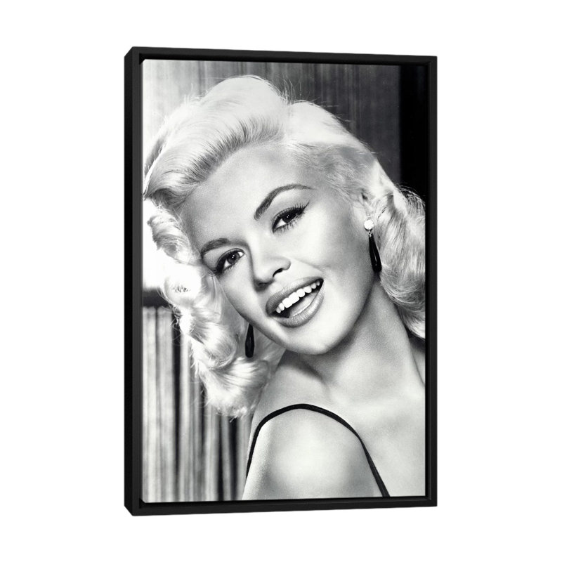 Jayne Mansfield's Gorgeous Smile by Radio Days - Print on Canvas, 66.04 cm H x 45.72 cm W, Black Framed