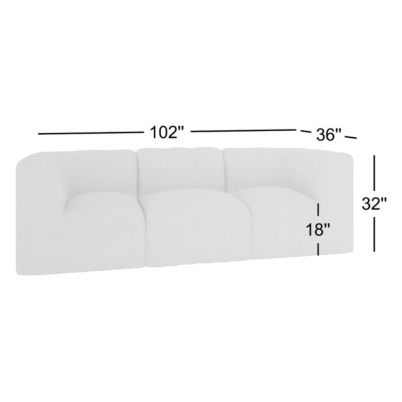 Canapé d'extérieur en Sunbrella® de 96 po Praia, Argent coulé Sunbrella®