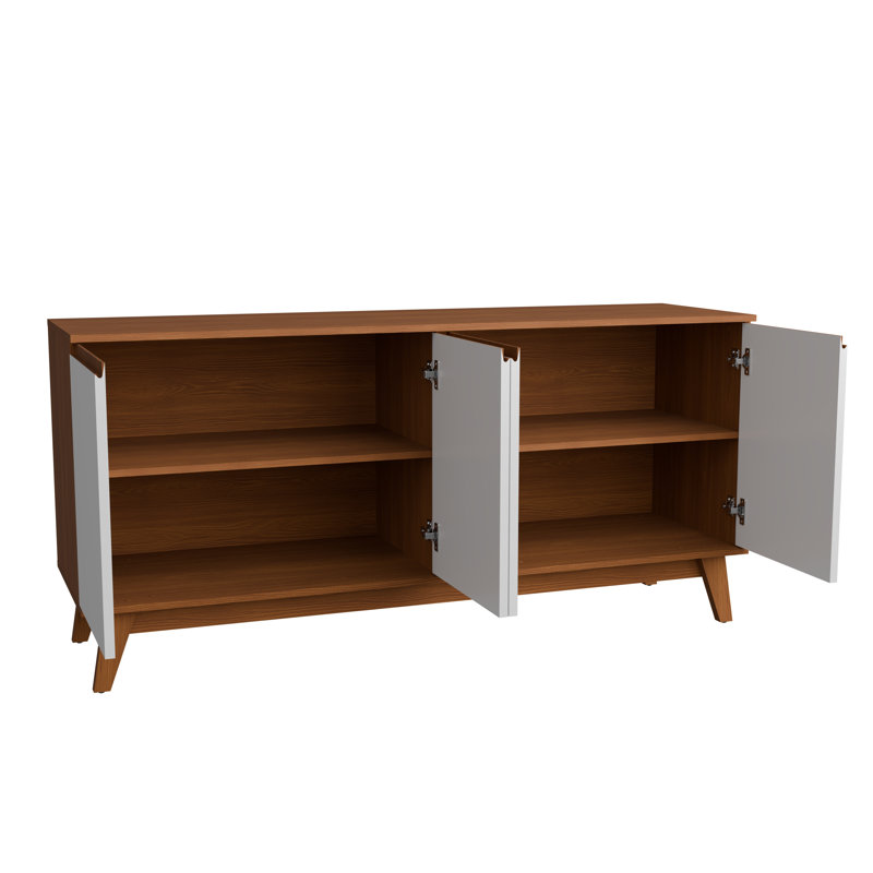 Tokyo 4-door Sideboard With Soft-close Doors, Brown/White