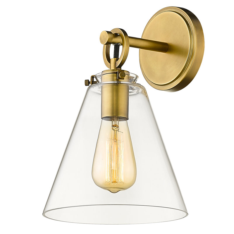 Burnside Armed Sconce, Rubbed Brass