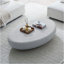 Table basse 55,12 po elliptique en fibre de verre pour le salon, table Rocks Matte devant le canapé, table centrale irrégulière, pas besoin d'assemblage-130132567-130132569