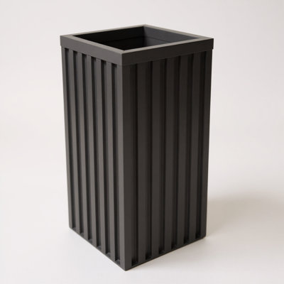 Jardinière colonne Square Grove, 25,1 cm L x 25,1 cm l x 51,4 cm H, aluminium, monobloc, finition bronze foncé, style moderne, avec plateau réglable