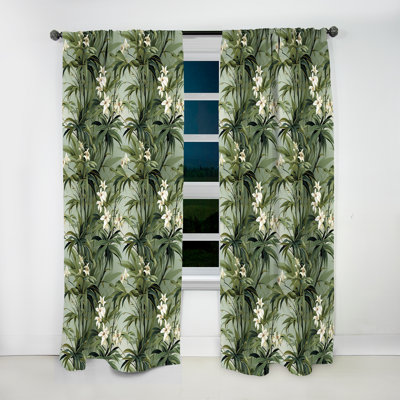 Bamboo Reflections Tropical Motif I - Rideau floral - Rideau floral obscurcissant - 1 panneau