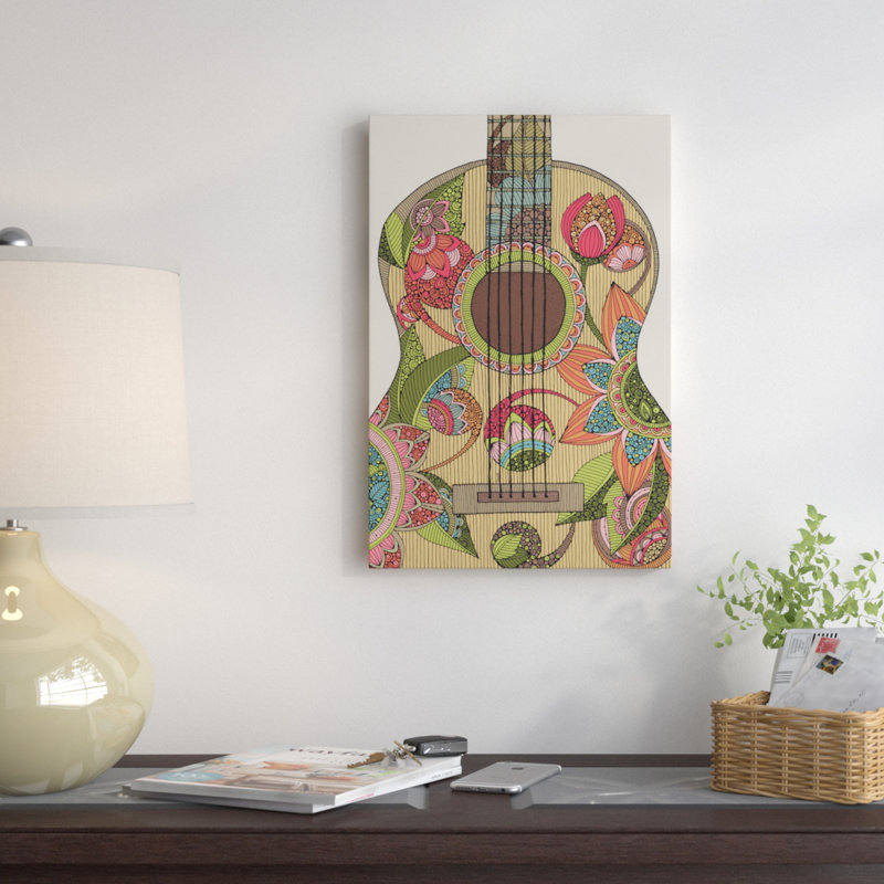 Guitare, impression sur toile tendue, H 26 po x l 18 po x P 1,5 po, Toile tendue