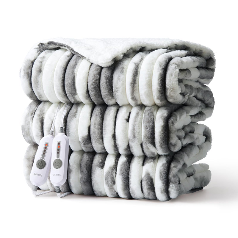 Heated Throw Blanket, 228.6cm L x 213.4cm W, Grey