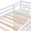 Lit simple au-dessus d'un lit superposé avec lit gigogne et pieds en pin massif - Stabilité dans la fabrication de finition blanche pour l'organisation de la chambre à coucher-992440126