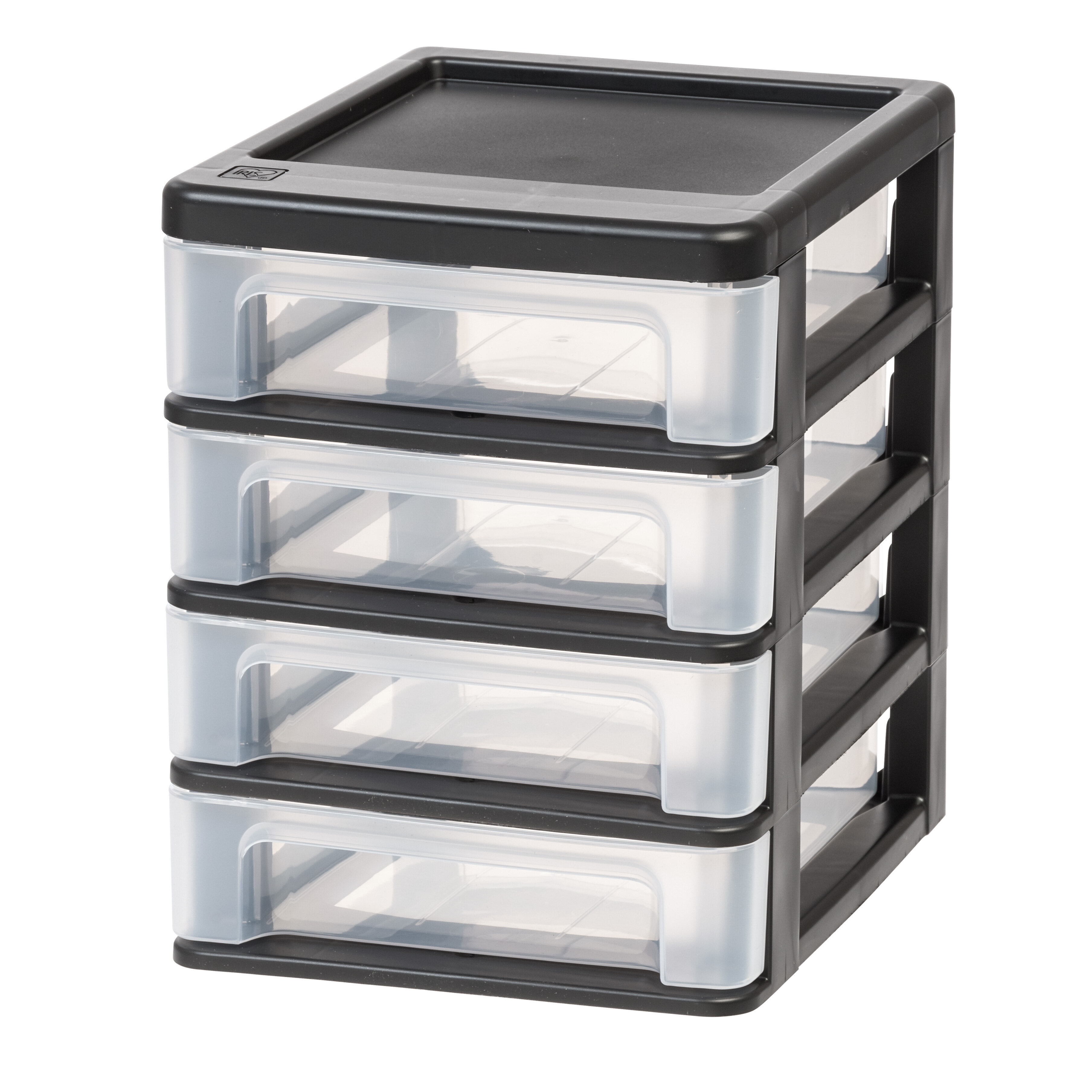 Martha Stewart Miles Plastic Stackable Office Desk Drawer Organizers, Set of 6, Clear