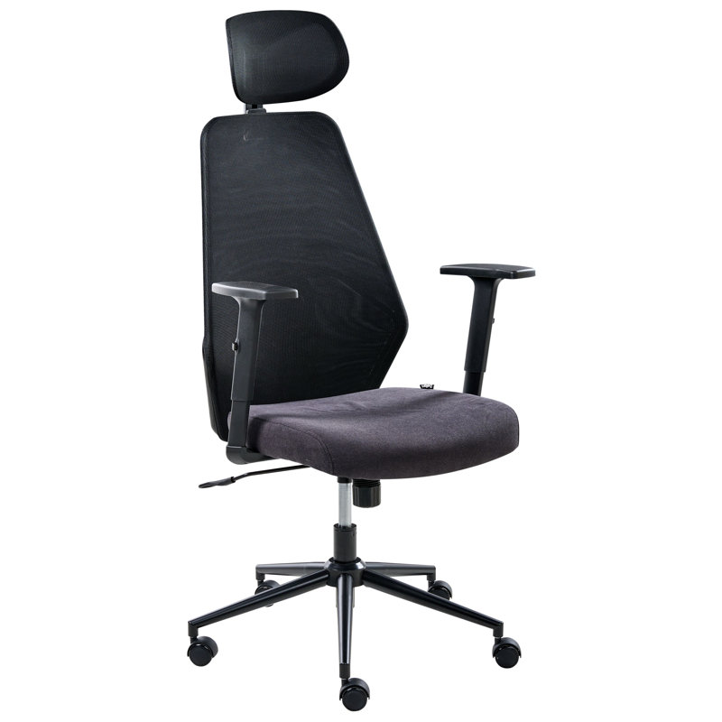 Office Chair with Headrest, Black
