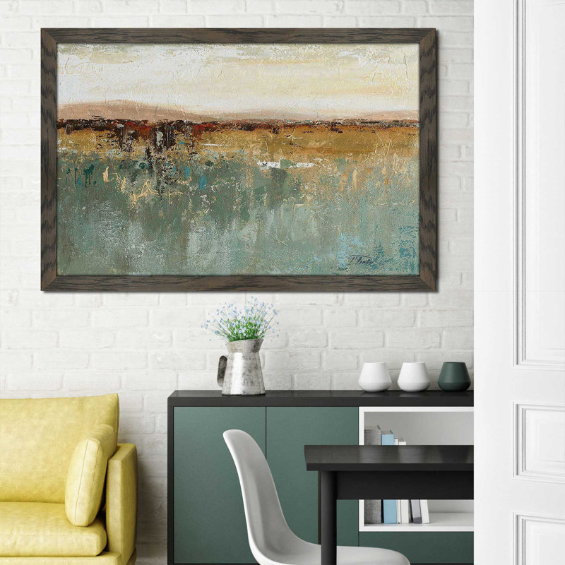 Antique Contemporary I by - Peinture, H 33,5 po x l 49,5 po x P 1 po, Cadre chocolat patiné