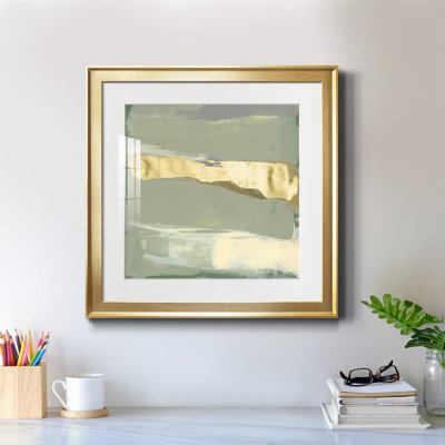 " Sage And Gold Swipe III " Painting Print