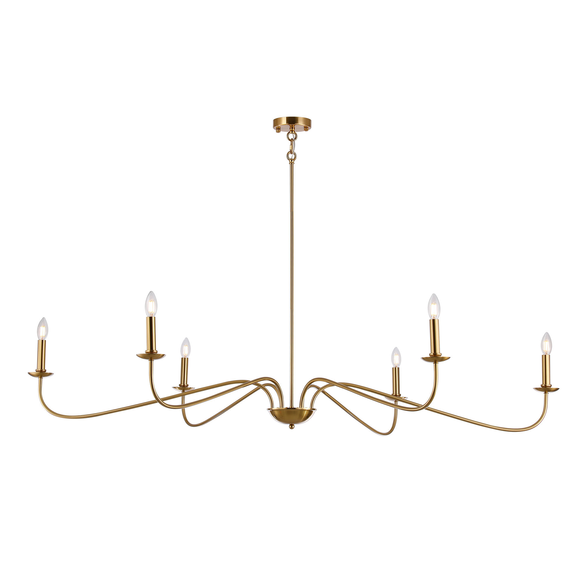 Emaani 6-Light Candle Chandelier 64" French Chic Style