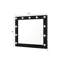 Meuble-lavabo 3 pièces noir avec surface en verre transparent, 5 tiroirs et tabouret pivotant confortable