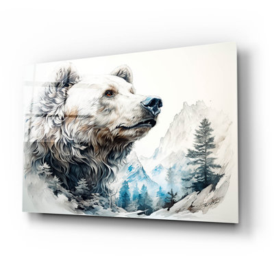 Watercolor Bear Profile' by Momart Acrylic Glass Wall Art