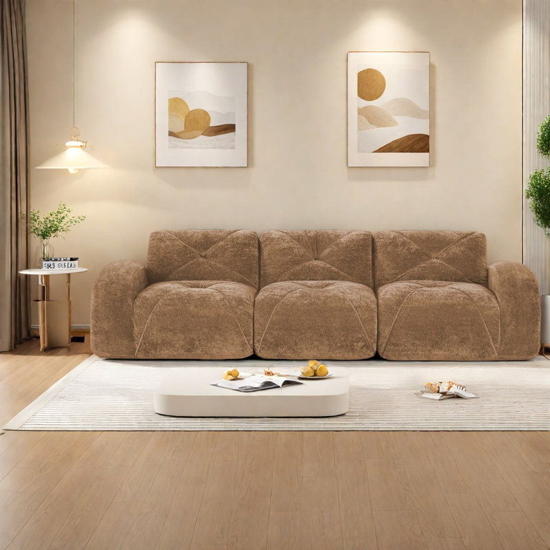 Canapé modulaire confortable en velours modulaire sans assemblage