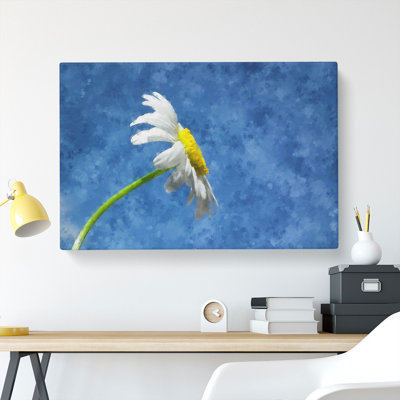 White Daisy Flower - Wrapped Canvas