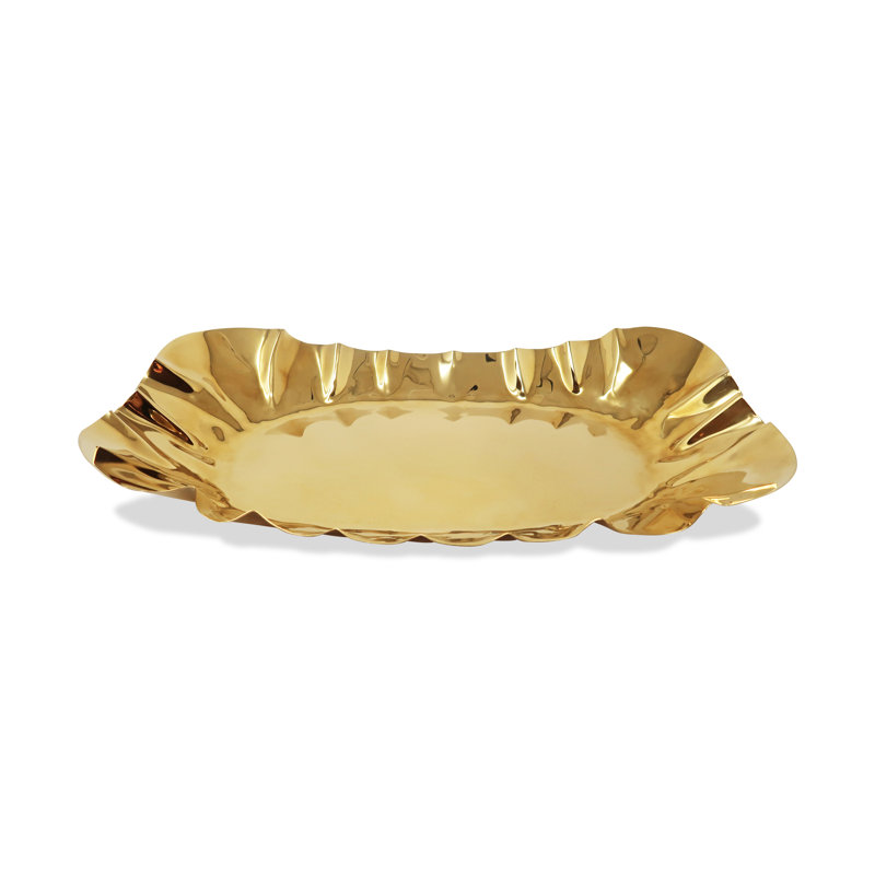 Mercer41 Hammered Serving Tray 17.25" L, Gold