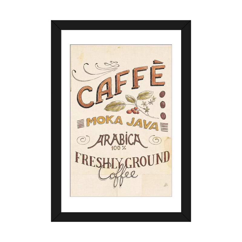 « authentique coffee vii », toile rétro sur toile, H 24 po x l 16 po x P 1 po, Papier d'art encadré noir, Blanc