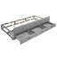 Lit plateforme gris avec rangement, lit gigogne simple, 3 tiroirs et ports dans la tête de lit