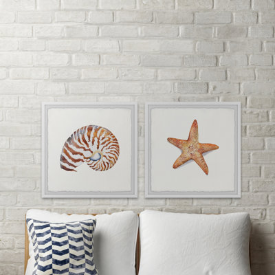 Starry Shell 2 Piece Single Picture Frame Painting
