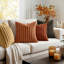 Housses de coussin décoratives orange rouille 45 x 45 cm, ensemble de 4, style bord de mer moderne-133933136