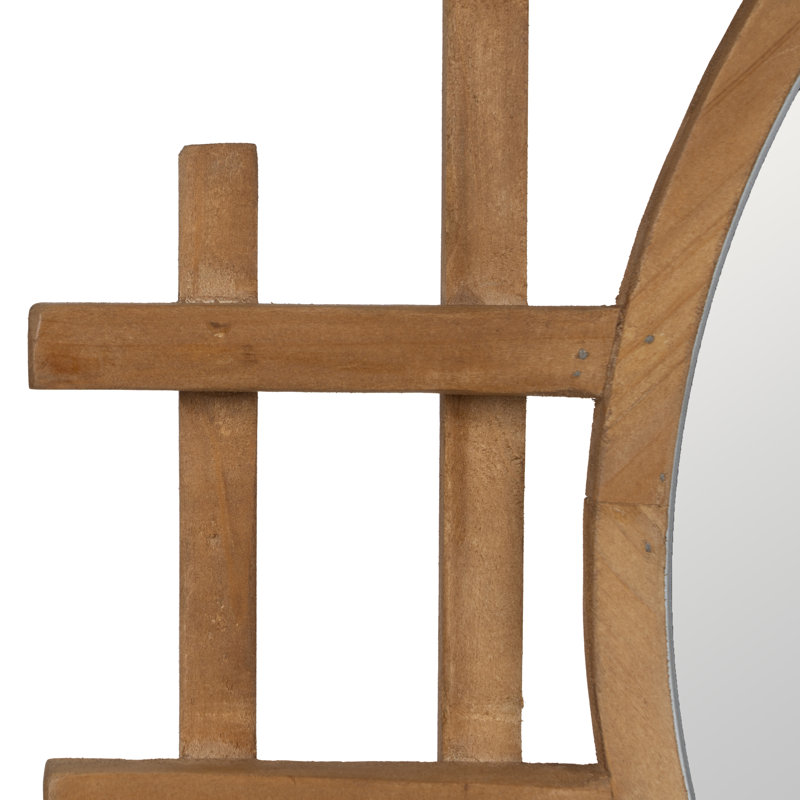 Solid Wood Round Mirror