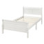 Lit plateforme, cadre de lit simple, lit-bateau avec tête de lit-232007049
