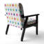 Chaise avec accoudoirs rembourrée en velours multicolore