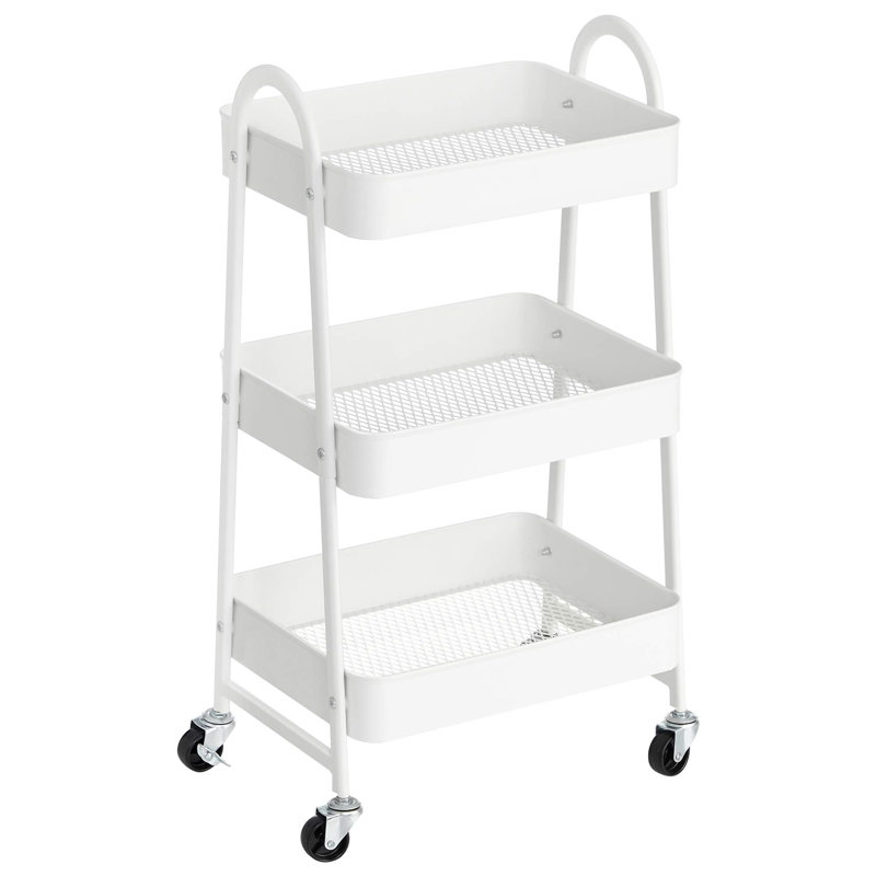 Roshena Metal Bar Cart,  White