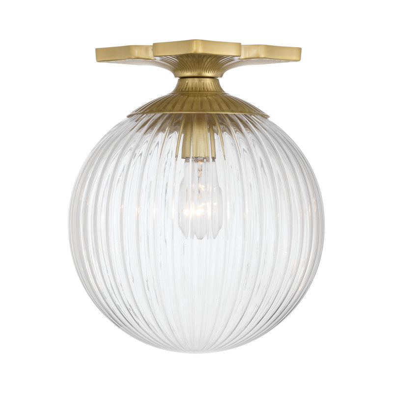 Altimari 10'' Aged Brass Semi Flush Mount, Gold, Transparent