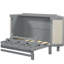Full-size Wall Bed with Hidden Storage and Modern Woven Design, Grey-121070440-121070437