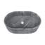 Lavabo vasque ovale en marbre naturel pour salle de bain, couleur grise, semi-poli, drain pré-percé Elegance fabriqué à la main, sophistication finie