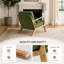 Mid Century Solid Wood Accent Chair Chenille Armchair-987581945
