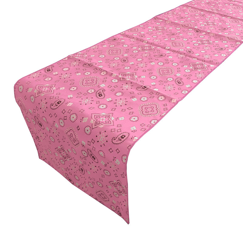 Chemin de table Bandanna, L 24 po x L 60 po, Rose