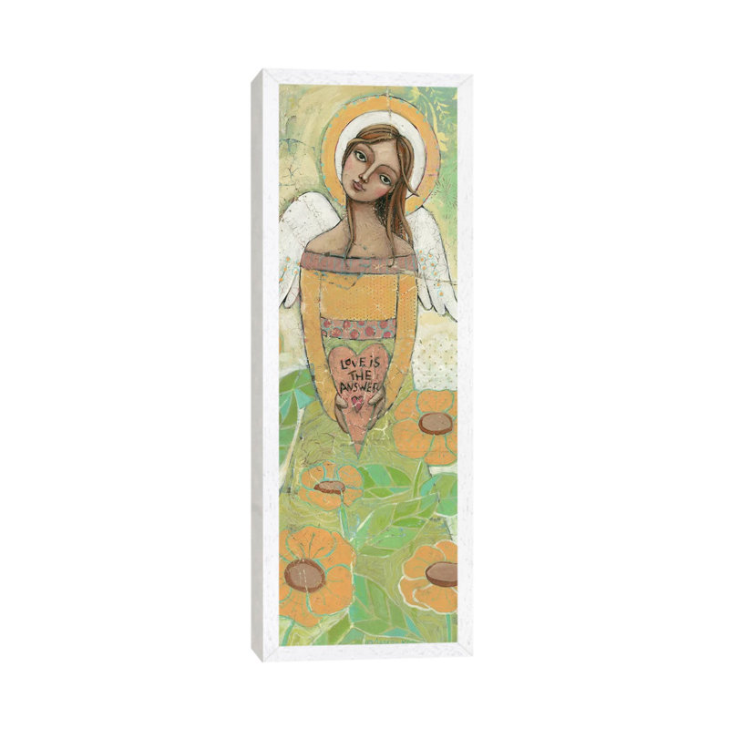 Love Is The Answer by Teresa Kogut - Panoramic Print on Canvas, 91.44cm H x 30.48cm W x 3.81cm D, White Floater Framed