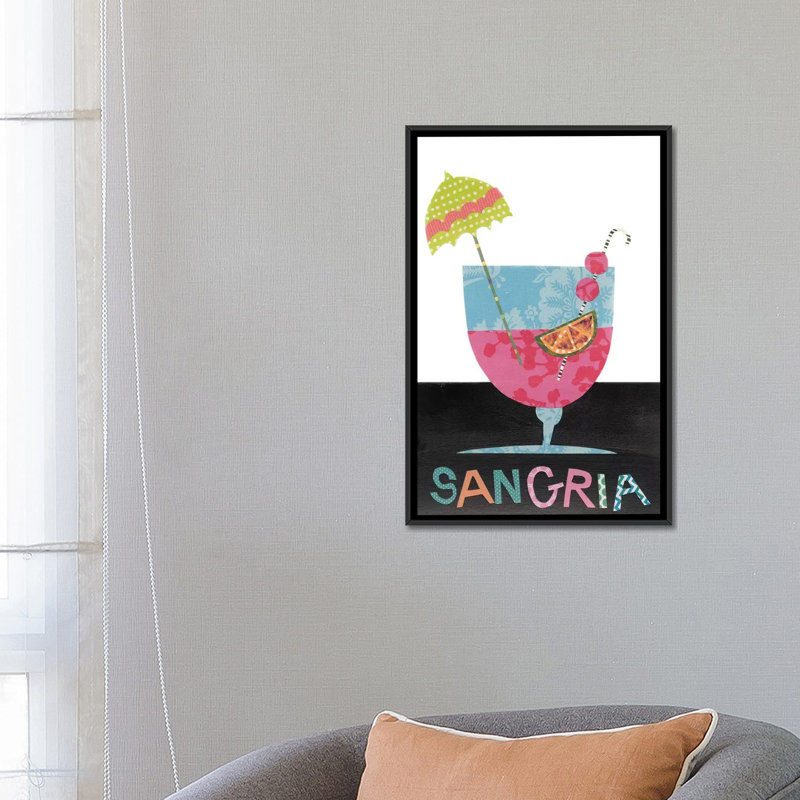 «Mix Me a Drink V» par Regina Moore, impression sur toile tendue, H 26 po x l 18 po x P 1,5 po, Toile avec cadre noir