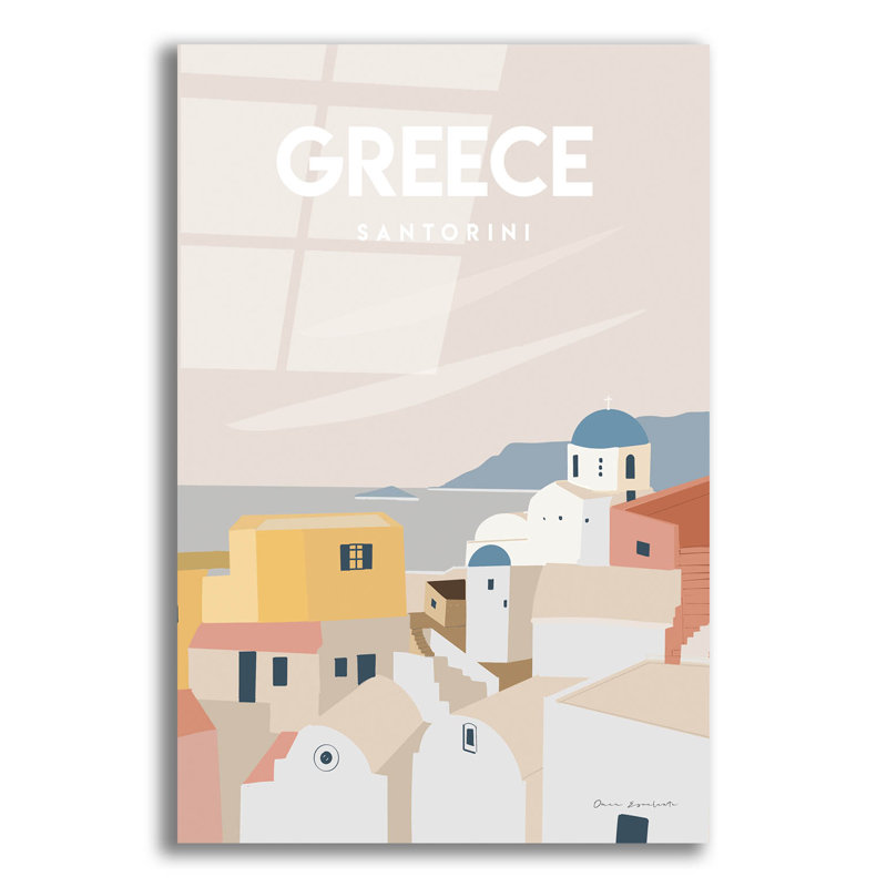  «Grèce» par Omar Escalante, art mural en verre acrylique, 12 po x 16 po, H 24 po x l 16 po x P 0,2 po