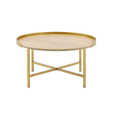 Round Coffee Table With Metal Base