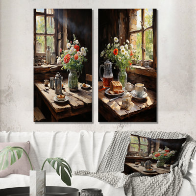 Rustic Morning - Breakfast Canvas Prints Set Of 2