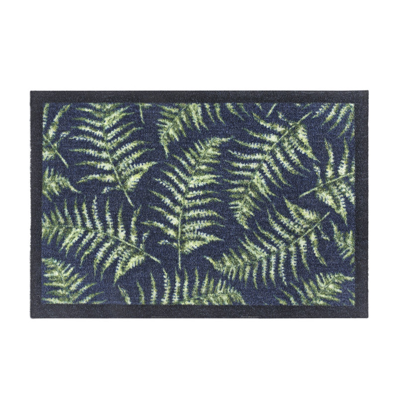 Nylon Fern Leaves Kitchen Mat, 50cm W x 75cm L