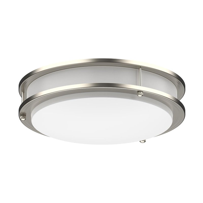 LED Ceiling Light Fixture Flush Mount 4000K Natural Daylight Dimmable Surface Mount Brushed Nickel Ceiling Lamp For Kitchen, Hallway, Bathroom, Bedroom, Closet (14 Inch)