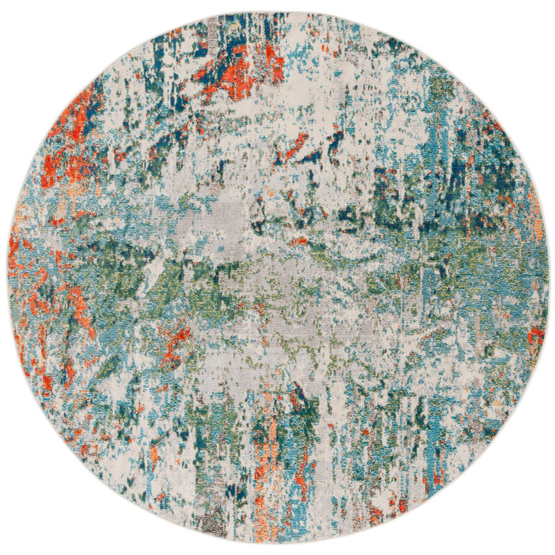 Madison Performance Abstract Rug, Round 6'7"