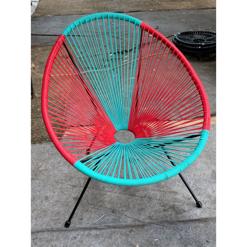 Chaise de patio Sampson, Bleu / Rouge